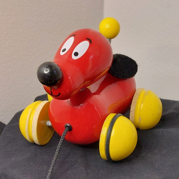 Vintage Vilac Wooden Dog Pull Toy - Picture 1 of 12